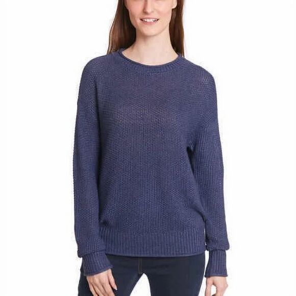 Jessica Simpson Ribbed Roll Neck Pullover Sweater Blue Medium - Picture 1 of 10
